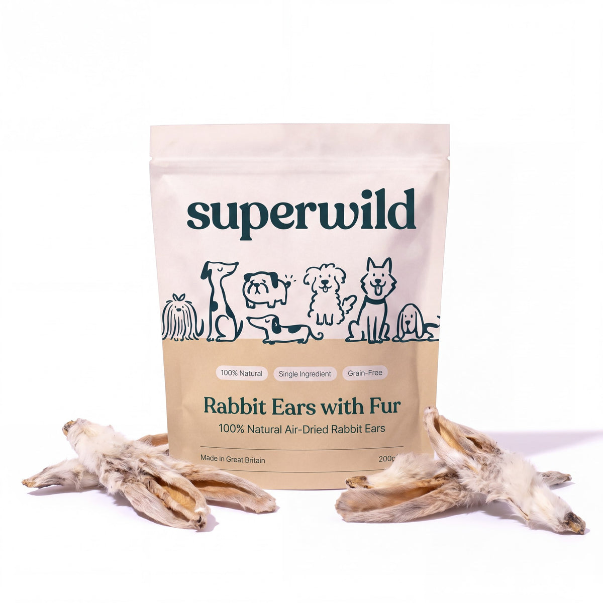 Rabbit Air-Dried Ears with Fur